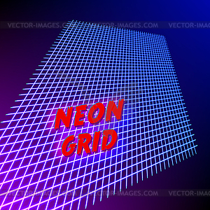 Яркие линии сетки неон светящийся фон с 80-х годов - векторизованное изображение
