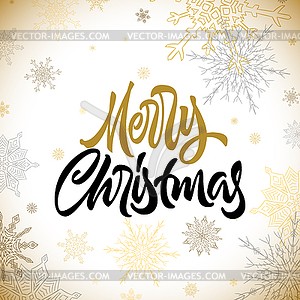 Merry Christmas calligraphic lettering with - vector image