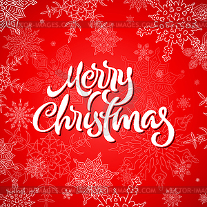 Merry Christmas calligraphic lettering with - vector clip art