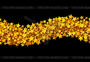 Золотые звезды Glitter разбросаны на черном в - изображение в векторном формате