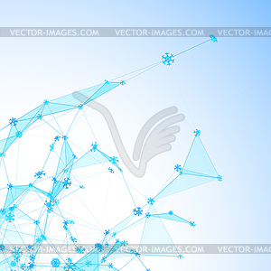 Christmas technology background with snowflakes ove - vector clip art