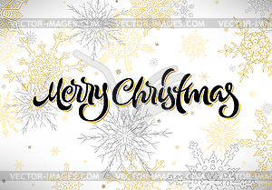 Merry Christmas calligraphic lettering with - vector clip art