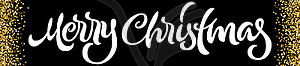 Merry Christmas calligraphic lettering banner with - vector clipart