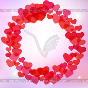 Valentines Day background with scattered blurred - vector image