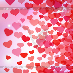 Valentines Day background with scattered blurred - vector clipart