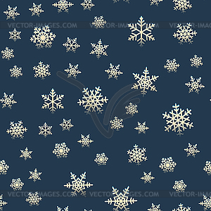 Seamless snowflakes retro pattern for winter - vector clipart