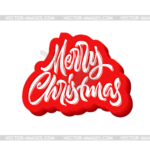 Merry Christmas calligraphic handdrawn lettering - vector clip art