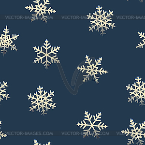 Seamless snowflakes retro pattern for winter - vector image