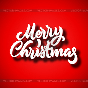 Merry Christmas calligraphic lettering with volume - vector clipart