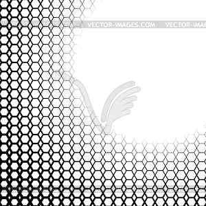 Background with gradient of black and white hexes - vector image