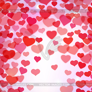 Valentines Day background with scattered blurred - vector clip art