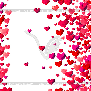 Valentines Day background with scattered triangle - vector image