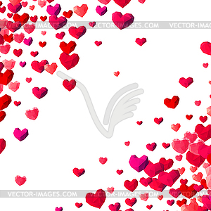 Valentines Day background with scattered triangle - vector clipart