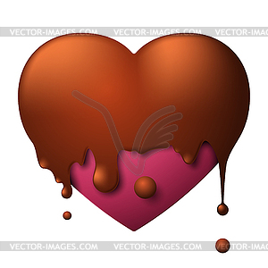 Valentines Day purple heart poured with hot - vector image