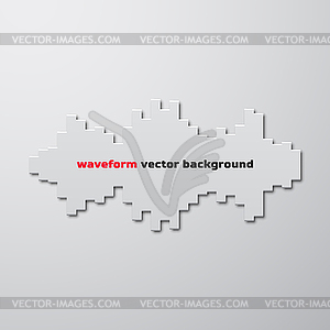 Silhouette of sound waveform with shadow - vector clipart