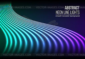 Bright shiny neon lines background - vector image