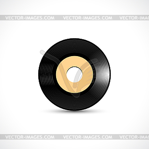 Vinyl disc 7 inch EP wide hole with shiny grooves - vector clip art