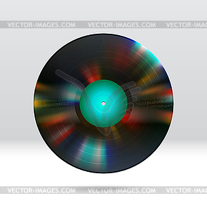 Vinyl disc 12 inch LP record with colorful - vector image