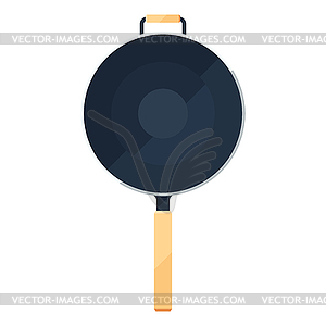 Wok frying pan sign or flat icon of traditional bow - vector clip art