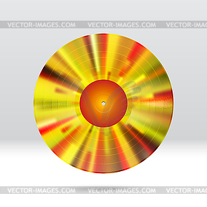 Vinyl disc 12 inch LP record with colorful - vector clip art