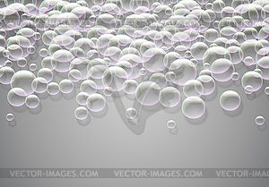 Soap bubbles abstract background with rainbow - vector clip art