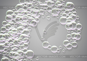 Soap bubbles abstract background with rainbow - vector image