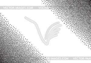 Dotwork gradient background, black and white - vector image