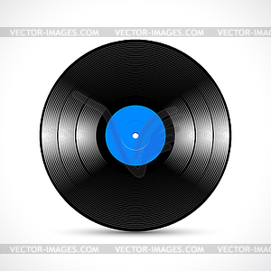 Vinyl disc 10 inch LP record with shiny tracks - vector image