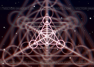 Волшебный треугольный символ распространяется блестящая мистическая энергия I - изображение в формате EPS