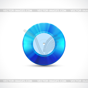 Vinyl disc 7 inch EP with blue grooves, shiny tracks - vector clip art