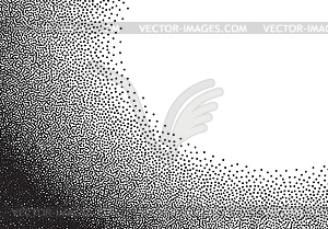 Dotwork gradient background, black and white - vector image