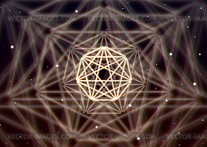 Magic heptagon symbol spreads shiny mystic energy i - vector image