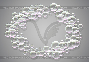 Soap bubbles abstract background with rainbow - white & black vector clipart