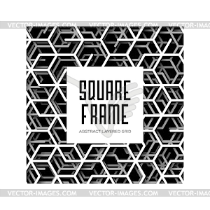 Abstract square frame with layered lines - vector clip art