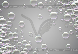 Soap bubbles abstract background with rainbow - vector image