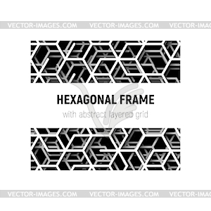 Abstract square frame with layered lines - vector clipart