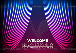 Drapery futuristic background with 80s style neon - vector EPS clipart