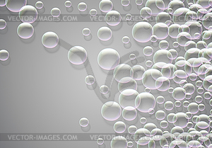 Soap bubbles abstract background with rainbow - vector clipart