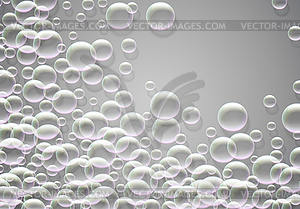 Soap bubbles abstract background with rainbow - vector image