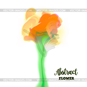 Abstract glitch flower with distorted petal gradien - vector clipart