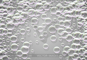 Soap bubbles abstract background with rainbow - vector image