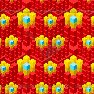 Бесшовные шаблон с геометрическими кубов красочные плитки - изображение в векторном формате