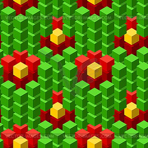 Бесшовные шаблон с геометрическими кубов красочные плитки - векторное изображение EPS
