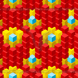 Seamless pattern with geometric cubes colorful tile - vector image