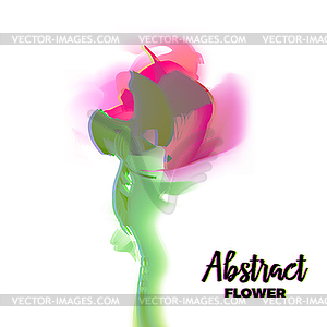Абстрактный цветок-заминка с искаженным лепестком градиента - векторный эскиз