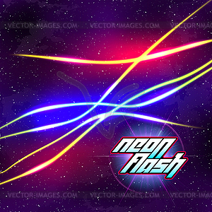 Neon lines New Retro Wave background with 80s vhs - vector clipart