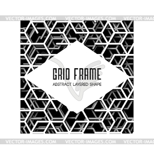 Abstract square frame with layered lines - vector clip art