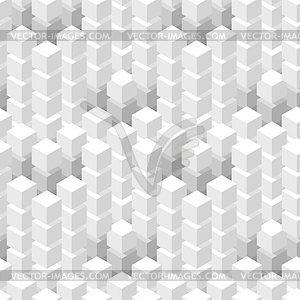 Seamless pattern with geometric cubes white tiled - stock vector clipart