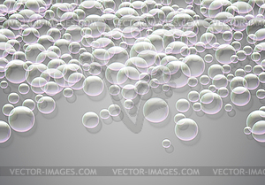 Soap bubbles abstract background with rainbow - vector clip art