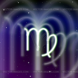 Astrology sign of Virgo or maiden with mystic aura - vector image